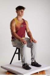 Man White Athletic Male Studio Poses